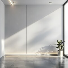 interior of a building in front of the empty wall