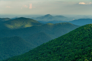 Serene Aerial View of the Lush Green Appalachian Forest near Brasstown Bald, Georgia