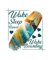 Wakeboard Lover: Wake, Sleep, Repeat Premium Exclusive Design 