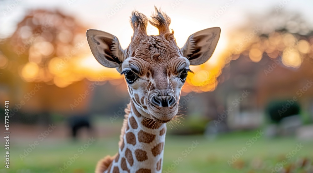 Wall mural giraffe in the zoo