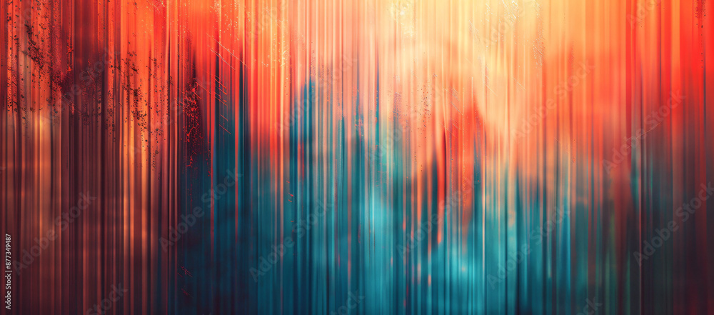 Aufkleber abstract red, blue and orange background with vertical lines of different shades of color. the patte