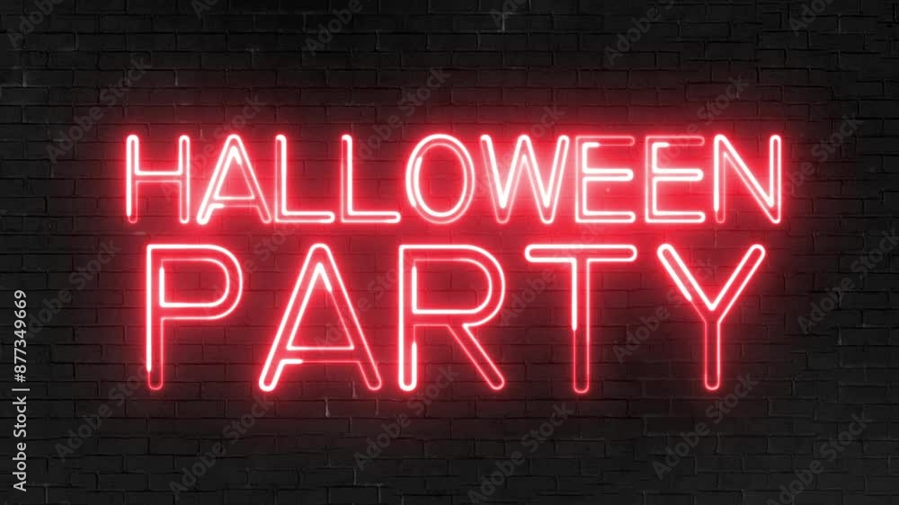 Aufkleber halloween party text font with light. luminous and shimmering haze inside the letters of the text ha