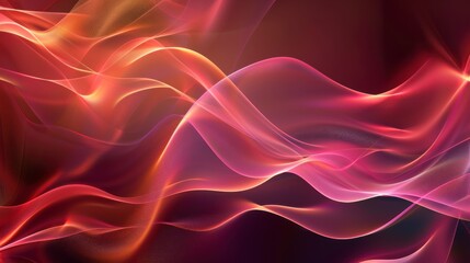 Abstract red and orange lines flowing on a dark background