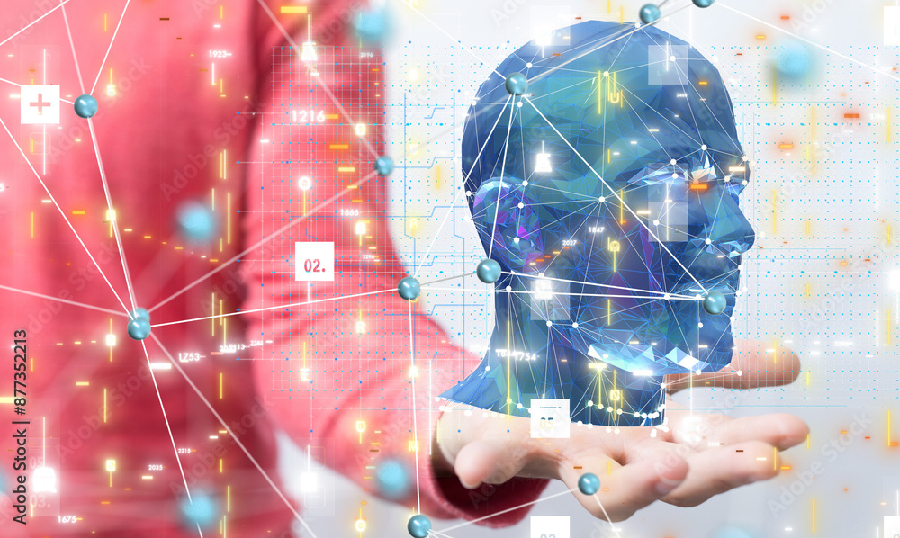 Aufkleber digital medical futuristic interface 3d rendering