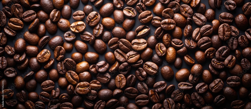 Poster roasted coffee beans can serve as a backdrop for a copy space image