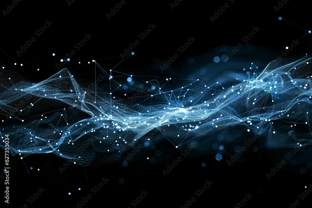 Poster technology rotary background with nodes and connections in 3d