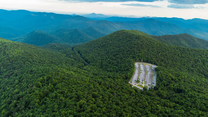 Aerial Shot of Appalachian Mountains at Sunset