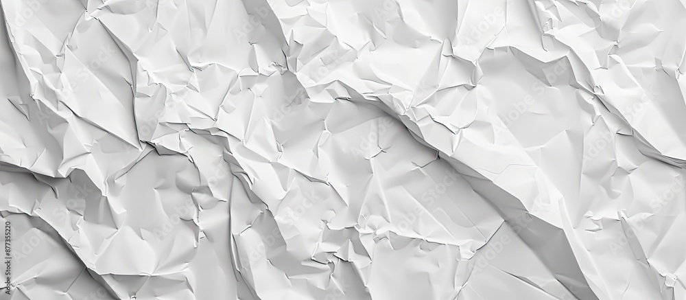 Poster white crumpled paper s texture creates an abstract background with copy space image