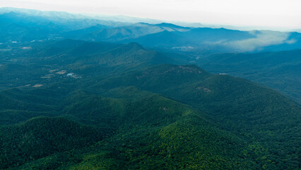 Aerial Shot of Appalachian Mountains at Sunset