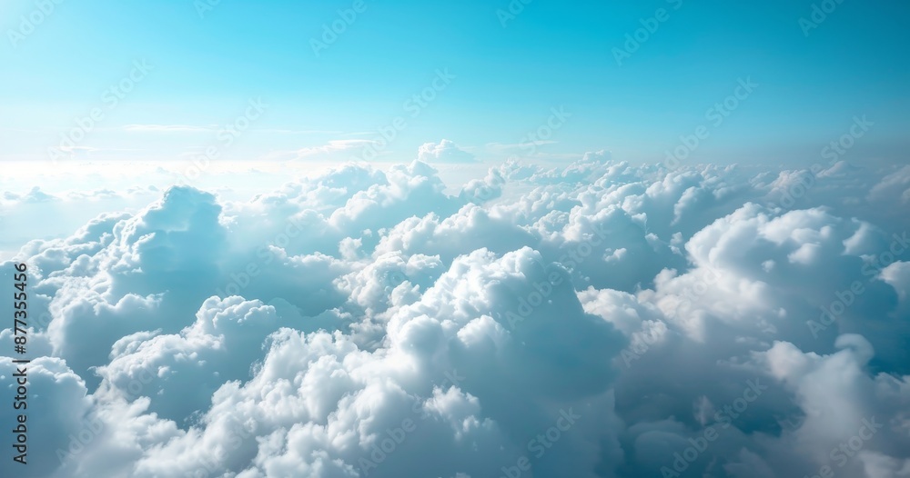 Poster a blue sky and clouds background with a large amount of copy space.