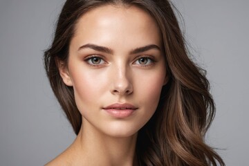 Fototapeta premium Beautiful female face with natural perfect skin