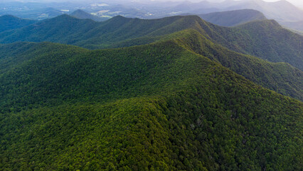 Aerial Shot of Appalachian Mountains at Sunset