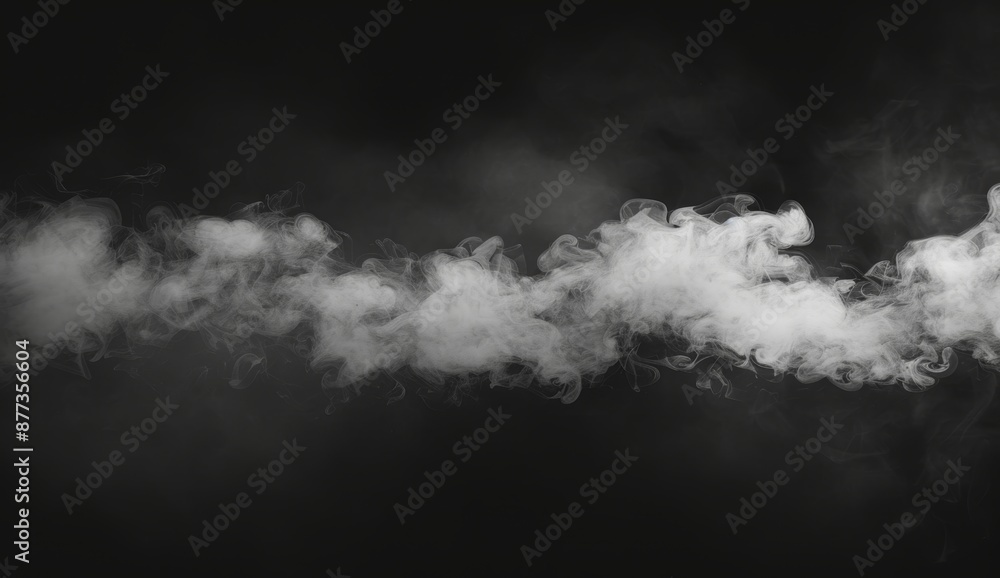 Poster smoke misty fog on black background with texture overlay. design element.