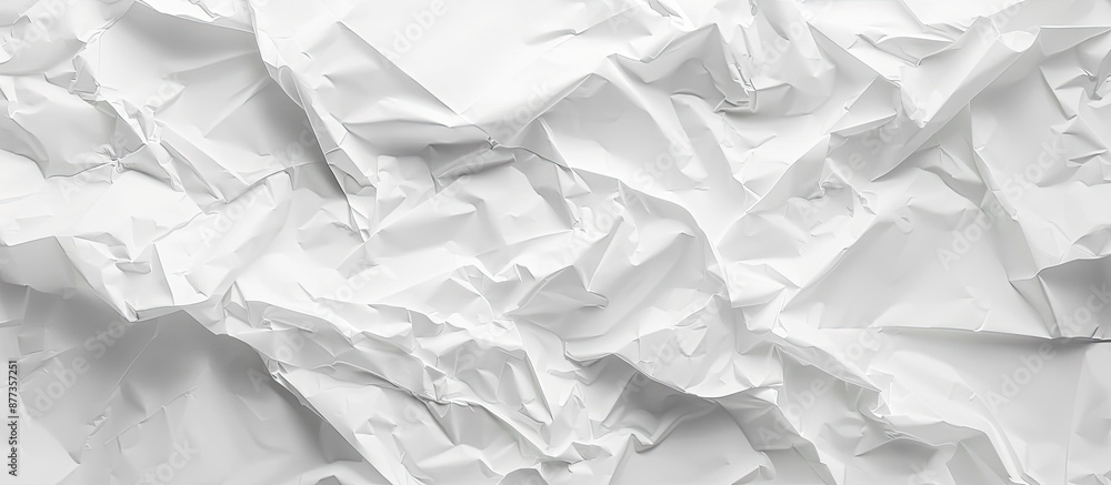 Poster white crumpled paper s texture creates an abstract background with copy space image
