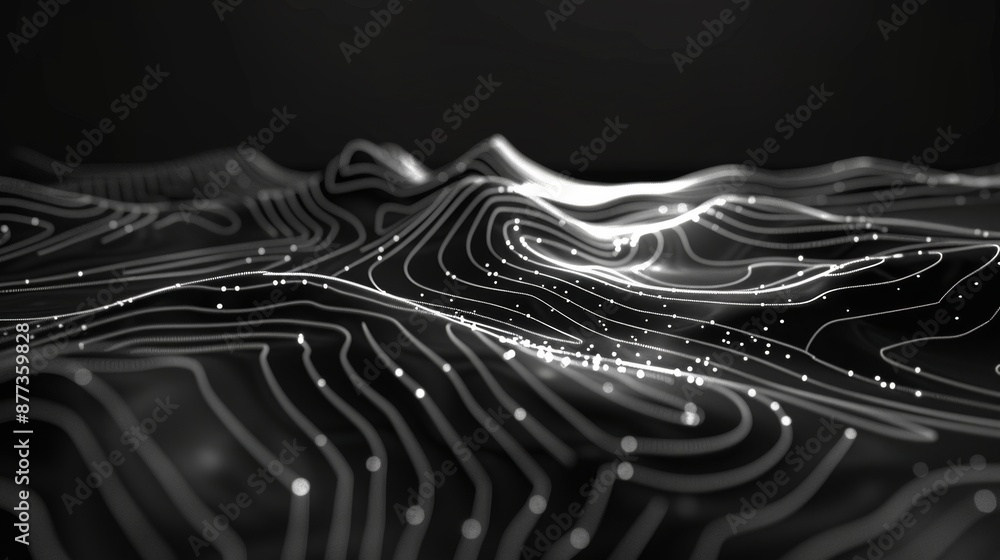Poster a 3d topographic map background concept. a topo contour map. a rendering abstract illustration. a ge