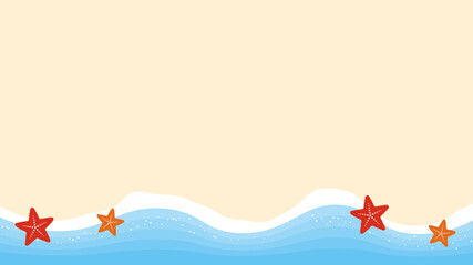 海とヒトデと砂浜　フレーム　背景　シンプル