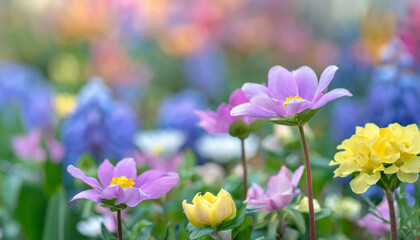 Wild flowers of clover and butterfly in a meadow in nature in the rays of sunlight in summer in the spring close-up of a macro. A picturesque colorful artistic image with a soft focus