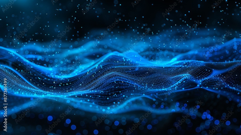 Poster big data background technology concept. movement of digital data flow. transferring of big data sets