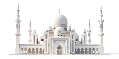 Obraz premium Pastel colored mosque background design, perfect for banners, websites, Ramadan events