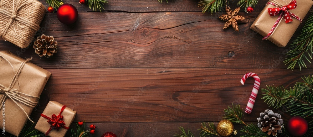 Canvas Prints christmas decoration placed on desk with ample copy space image available