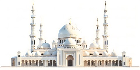 Obraz premium Pastel colored mosque background design, perfect for banners, websites, Ramadan events
