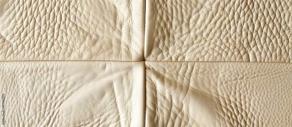 Poster beige leather surface divided into four sections creating an abstract background with copy space ima