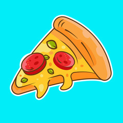 Slice Of Pizza icon Vector Illustration. Fast Food Concept Isolated Vector, food illustration