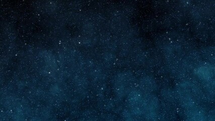 Animated dark blue night sky background with glowing stars. The milky way moving across the night sky.