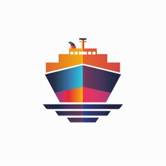 shipping company Boat colorful logo on white background
