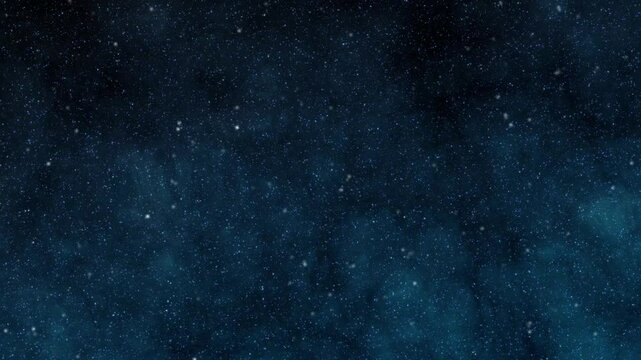 Animated dark blue night sky background with glowing stars. The milky way moving across the night sky.