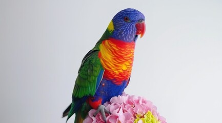 Naklejka premium parrot on a branch