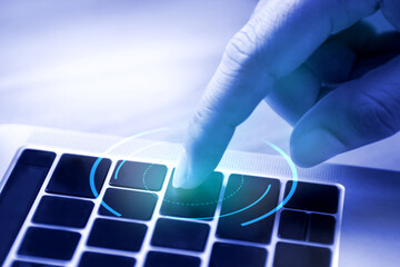 Hand press enter button on computer keyboard; Click confirm or click start