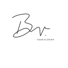 Bv Initial signature logo vector design
