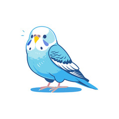 Fototapeta premium Vector blue budgerigar isolated on white background Parakeet on a branch, Bright Green Budgerigar, Parrot, Green Pet Parakeet, vector illustration
