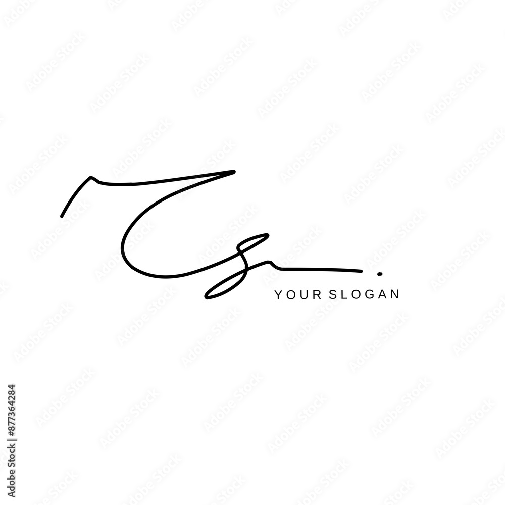 Poster cs initial signature logo vector design