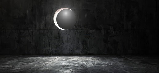 Concrete Sci-Fi Garage Showroom Underground Studio Podium Stage Empty Background Glowing Light Product Rendering