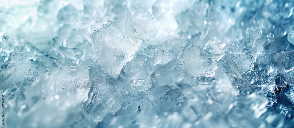Poster detailed close up view of an ice background with ample copy space image for text or design integrati