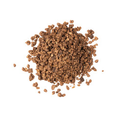 Chocolate Granola Vector, Cocoa Muesli Icon Pile Isolated, Crunchy Cereals, Oatmeal Muesli with Seeds and Grains, Chocolate Granola on White Background Minimal Illustration