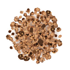 Chocolate Granola Vector, Cocoa Muesli Icon Pile Isolated, Crunchy Cereals, Oatmeal Muesli with Seeds and Grains, Chocolate Granola on White Background Minimal Illustration