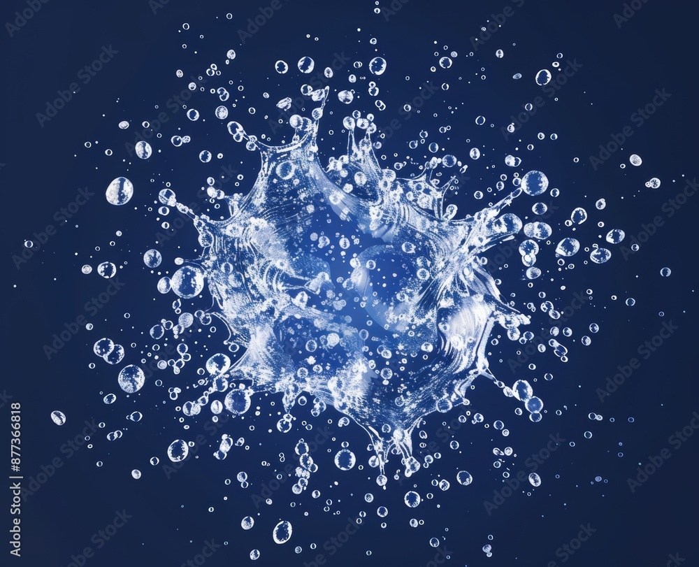 Poster a abstract rendering in 3d of chaotic particles. flying cubes in an empty space. dynamic shape. futu