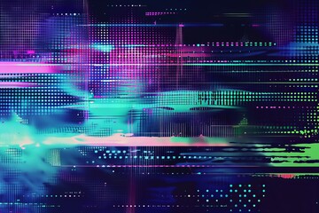 Retro futurism, webpunk, rave 80s 90s cyberpunk aesthetic techno neon colors with an abstract background of blue, mint, and pink.