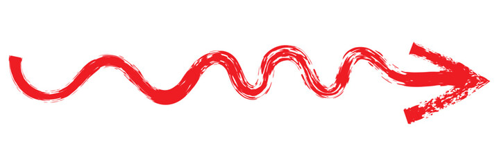 Grunge arrows collection. Set of hand drawn grunge arrow. Grungy brushes realistic. Black sketch handmade watercolor doodle arrow - stock vector.