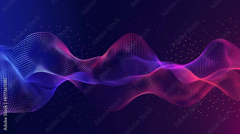 Poster an abstract technology big data digital background with dots of red, purple, and light gradients. a 
