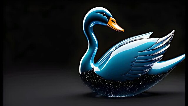 swans on the black background
