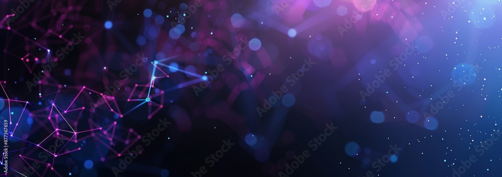 Poster an abstract geometric background with dots and lines. connected network structure. science and techn