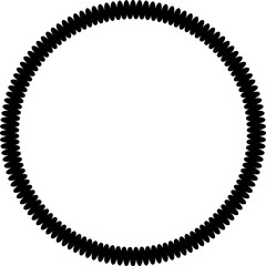 Abstract Black Bold Circle. Geometric Monochrome Border. Minimalist Outline Design.