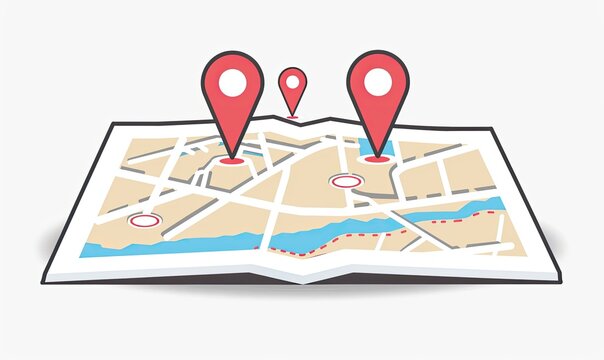 Map with Marked Locations