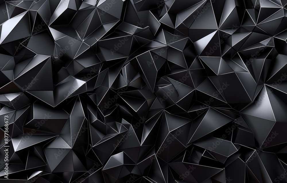 Poster an abstract 3d rendering of a chaotic surface. contemporary background with futuristic polygonal sha