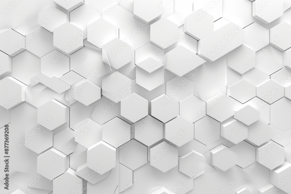 Poster hexagonal abstract geometric background. 3d rendering