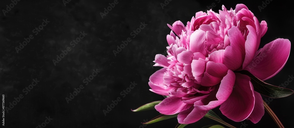Aufkleber a stunning magenta peony elegantly displayed against a dark background creating a lovely floral bann